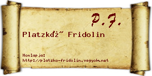 Platzkó Fridolin névjegykártya